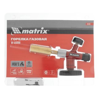 Горелка газовая пьезоподжиг, металл. корпус MATRIX фото 12