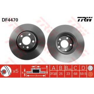 Диск тормозной передний TRW DF4470 фото
