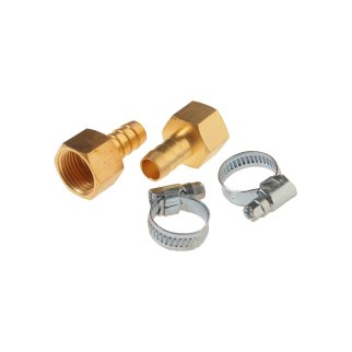 Штуцер пневматический внутр. резьба 1/2&quot;- &quot;елочка&quot; 12мм (2 шт. + хомуты) в блистере ROCK FORCE фото