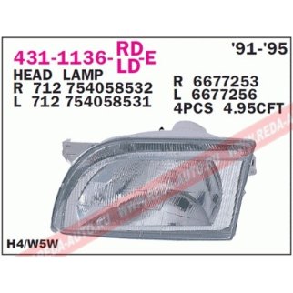 Фара левая DEPO 431-1136L-LD-E фото