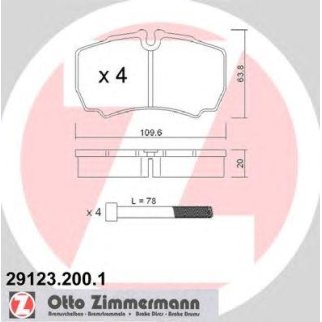 29123.200.1_колодки дисковые !задн. 110x64x20  Ford Transit 2.2TDCi-3.2TDCi 06&gt;, Iveco Daily 2.3D-3 фото