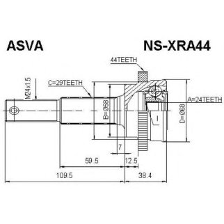 ШРУС наружный ASVA NS-X-RA44 фото