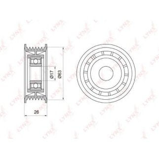 Ролик дополнительный руч. ремня LYNXauto PB-7001 фото