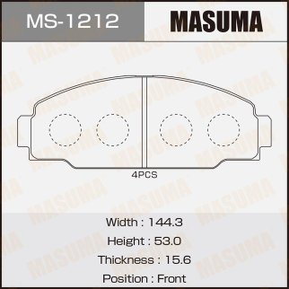 Колодки тормозные передние к-кт Masuma MS-1212 фото