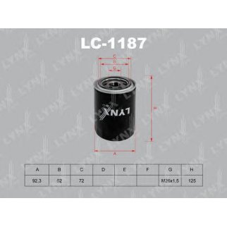 Фильтр масляный LYNXauto LC-1187 фото