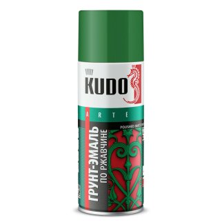 Грунт-эмаль KUDO по ржавчине зеленая 520мл. фото