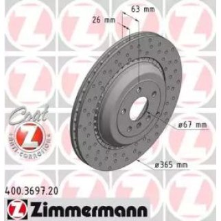 Диск тормозной Zimmermann 400.3697.20 фото
