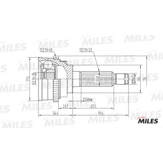 ШРУС наружный MILES GA20080 фото