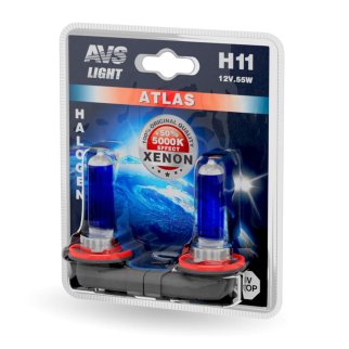 Галогенная лампа AVS ATLAS/5000К/ H11.12V.55W.блистер 2шт., шт фото