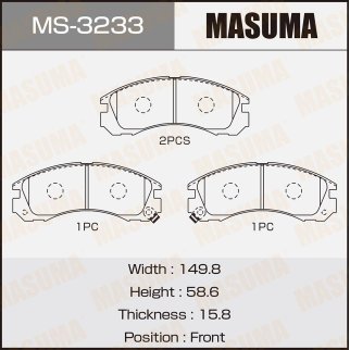 Колодки тормозные передние к-кт Masuma MS-3233 фото