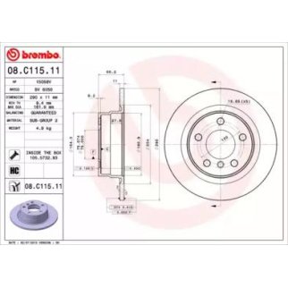 Диск тормозной brembo 08.C115.11 фото