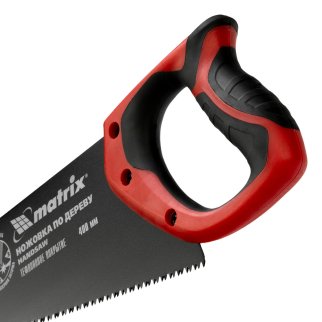 MATRIX 23549 Ножовка по дереву, 400 мм, 7-8 TPI, зуб-3D, каленый зуб, тефл.покр.полотна, 2-х комп. р фото 4