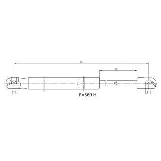 Упор газовый (амортизатор) для а/м Skoda Rapid (12-) без спойлера, с с/о (крышки багажника) (GS 1854 фото 3