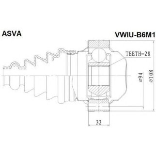 ШРУС внутренний ASVA VWIU-B6M1 фото