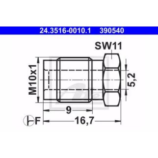 Штуцер тормозной трубки ATE 24.3516-0010.1 фото