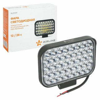 Фара светодиодная прямоугольная, 43 LED рассеянный свет, 43W (152х104х40) 12/24V (ALED021) фото