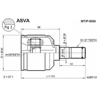 ШРУС ВНУТРЕННИЙ 26x35x27 фото