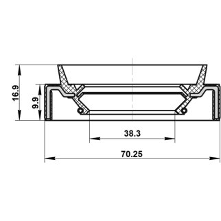 Сальник привода 38.3x70.25x9.9x16.9 фото 2
