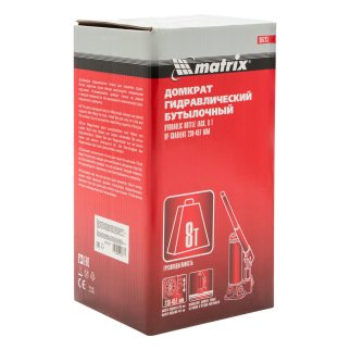Домкрат бутылочный 8т гидравлический 230–457мм MATRIX фото 1