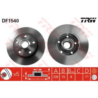 Диск тормозной TRW DF1540 фото