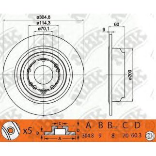 Диск тормозной задний NiBK RN1407 фото