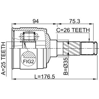 Шрус внутренний правый 25x35x26 фото 2