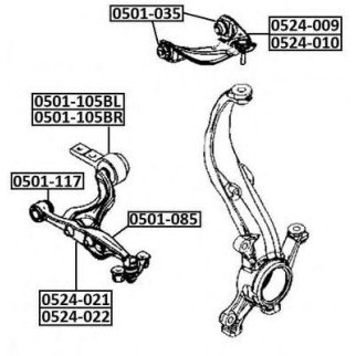 Рычаг передний правый ASVA 0524-021 фото