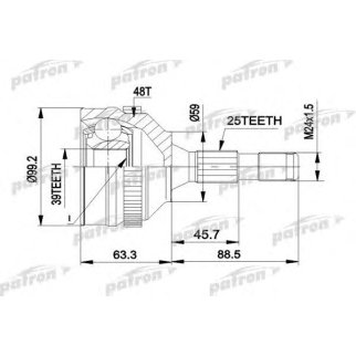ШРУС наружн к-кт [ABS:48] CITROEN: XANTIA 93 - 98, XANTIA 98 - 03, XANTIA Break 95 - 98, XANTIA Break 98 - 03 фото