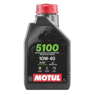 Масло моторное полусинтетическое для мотоциклов Motul 5100 4T 10W-40 (1л) (замена 104066, 106906) фото