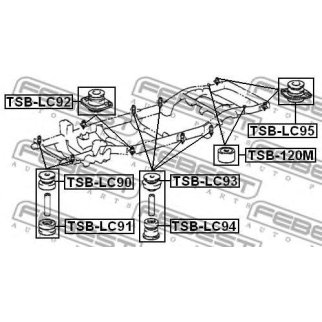 Подушка (опора эластичная) FEBEST TSB-LC92 фото