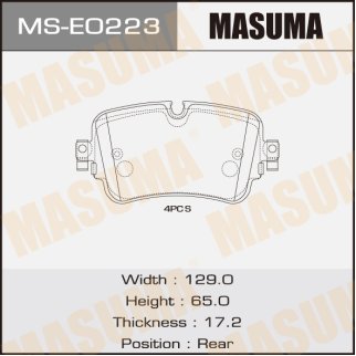 Колодки тормозные к-кт Masuma MS-E0223 фото