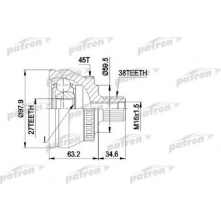 Шрус привода PATRON PCV1267 фото