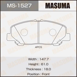 Колодки тормозные передние к-кт Masuma MS-1527 фото
