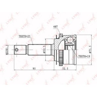 ШРУС наружный передний LYNXauto CO-3602A фото