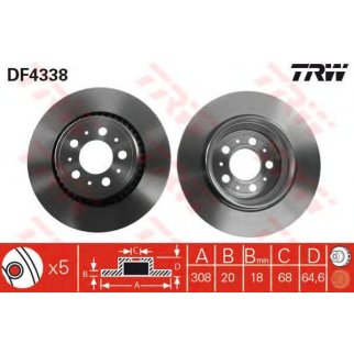 Диск тормозной задний TRW DF4338 фото