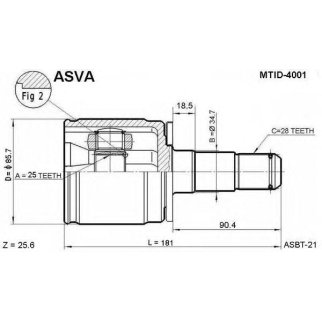 ШРУС внутренний ASVA MTID-4001 фото