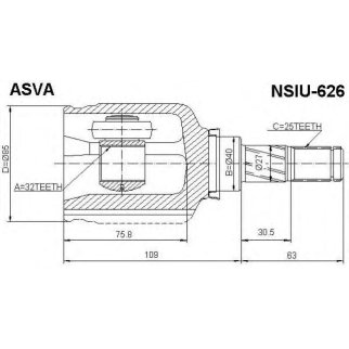 ШРУС внутренний ASVA NSIU-626 фото