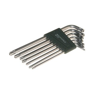 Набор ключей торкс экстрадлинных Т10Н-Т40Н 7пр с отверстием ROCK FORCE фото 1