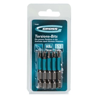 Набор бит торсионных PH3x50 мм, для ударных шуруповертов (5 шт.) GROSS фото 4