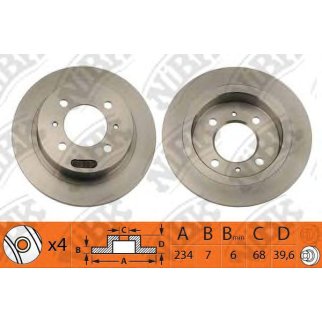 Диск тормозной NISSAN Almera (95-00),Sunny (90-95) задний (1шт.) NIBK фото