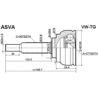 ШРУС наружный ASVA VW-T-G фото