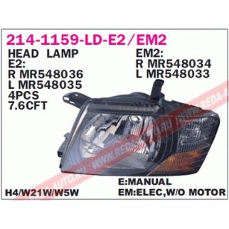 Фара передн прав с ЭК (тонир.) MITSUBISHI: PAJERO 00- фото