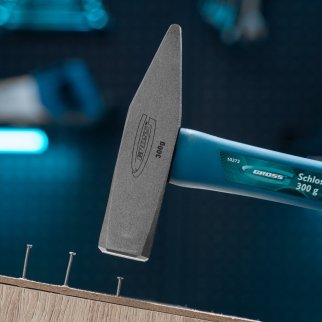 Молоток 300г слесарный квадратный боек, фибергласовая обрезиненная рукоятка GROSS фото 7
