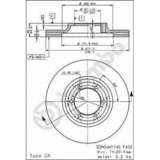 Диск тормозной brembo 09.6817.10 фото