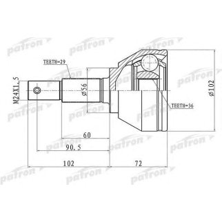 Шрус привода PATRON PCV1698 фото