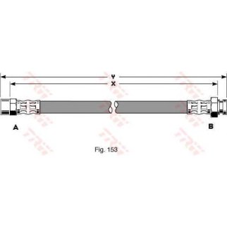 PHA345_шланг тормозной! задний L=398 Ford Galaxy, VW Sharan 1.8-1.9TDi 96> фото