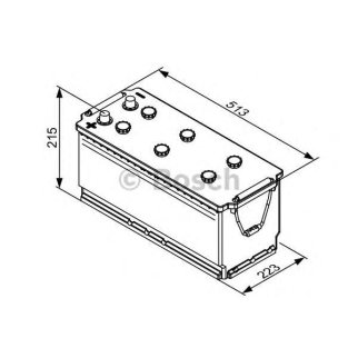 Аккумуляторная батарея BOSCH 190 А/ч 223x513x223 12v Прямая полярность 1200A фото