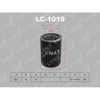 Фильтр масляный LYNXauto LC-1010 фото