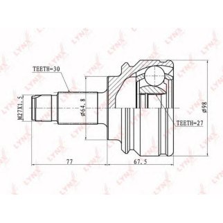 ШРУС наружный передний LYNXauto CO-1400 фото
