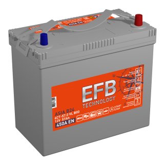 Аккумуляторная батарея TUBOR ASIA EFB 6СТ 57 обр. 236х128х223 450А B24L фото